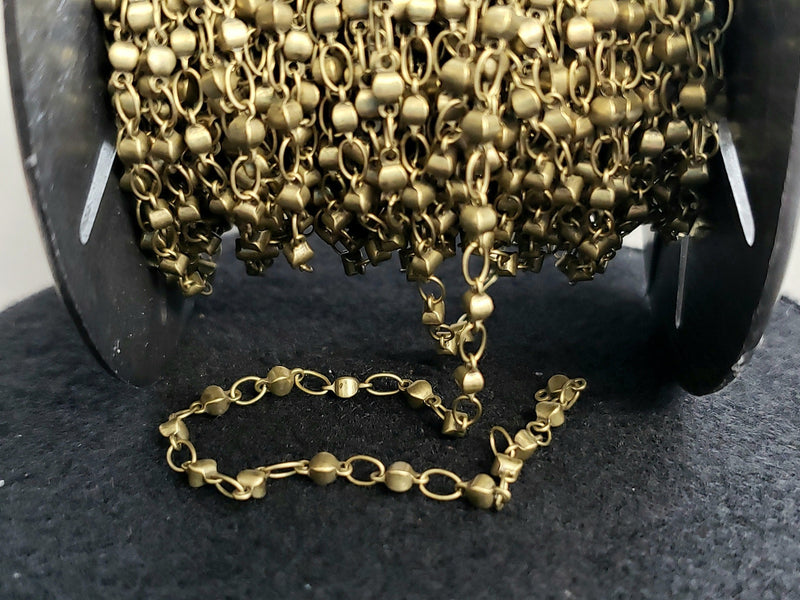 Antique Bronze Lantern and Oval Chain Mix - Soldered Links - 2x5x5mm - 12"/1 ft