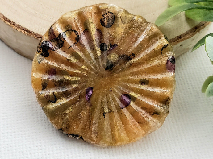 Golden Pinwheel - Handcrafted Heart Cabochons