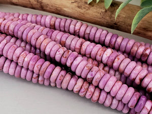 Orchid - Brecciated Sea Sediment Jasper Heishi Disc - 6x2mm - 7.5" Strand