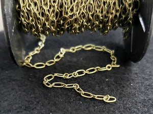 Antique Bronze Double Link Paper Clip - Soldered Links - 2x5mm - 12"/ 1 ft