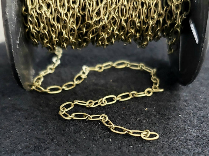 Antique Bronze Double Link Paper Clip - Soldered Links - 2x5mm - 12
