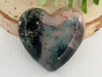 Turquoise Specks - Handcrafted Heart Cabochons