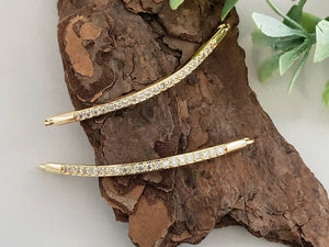 14k Gold Plated Pave Bracelet Bar - 47mm - 1pc