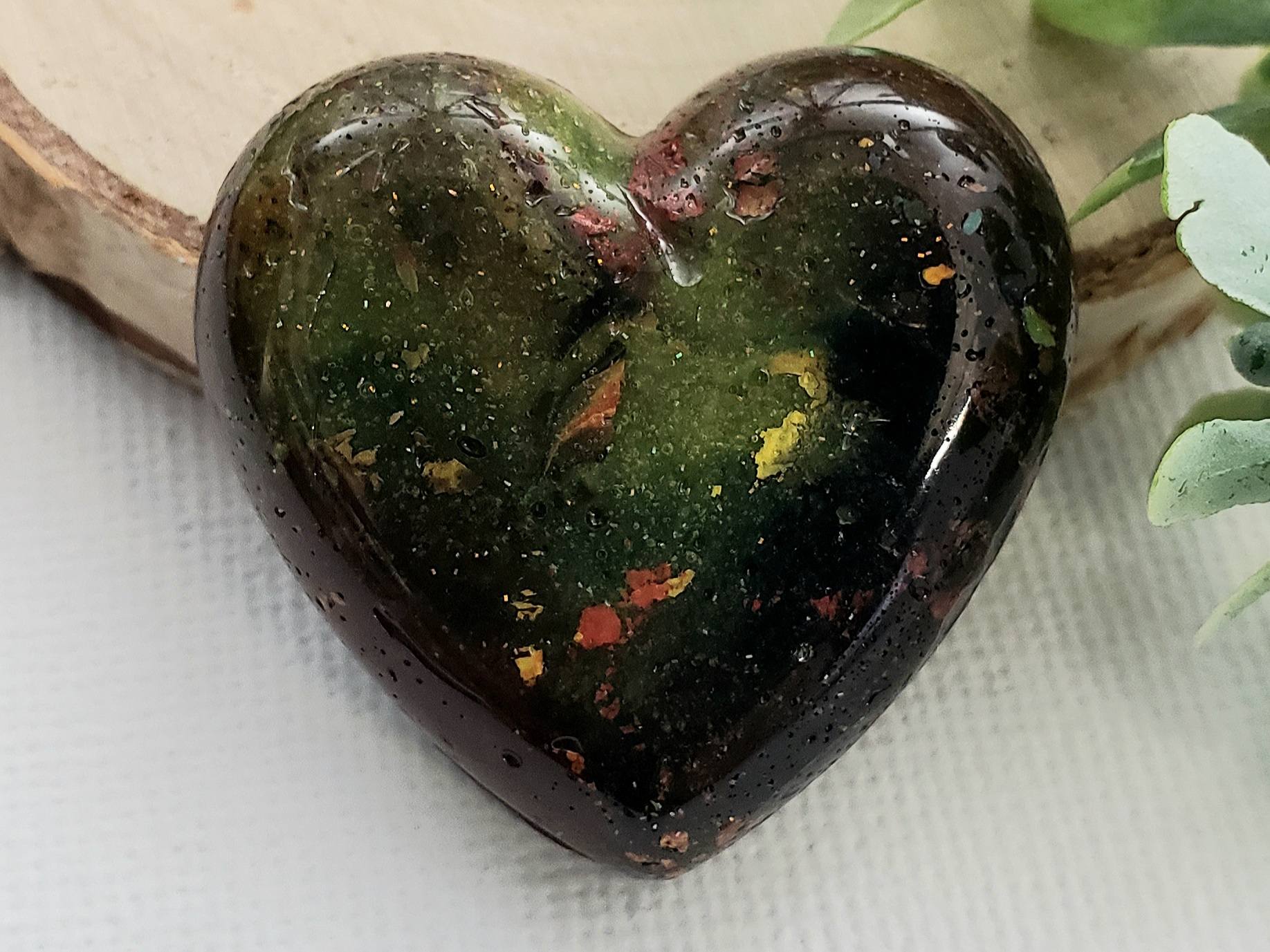 Enchanted Forest - Handcrafted Heart Cabochons