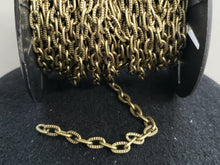 Load image into Gallery viewer, Antique Bronze Textured Cable Chain - Soldered Links - 5x9mm - 12&quot;/1 ft
