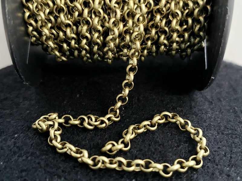 Antique Bronze Rolo Chain - Soldered Links - 3mm - 12"/1 ft