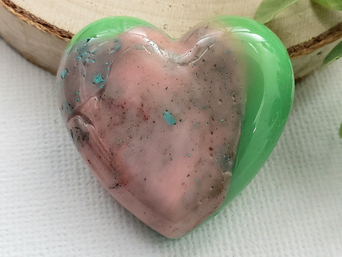 Pink Lemon - Handcrafted Heart Cabochons