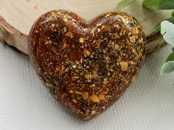 Copper Granite - Handcrafted Heart Cabochons