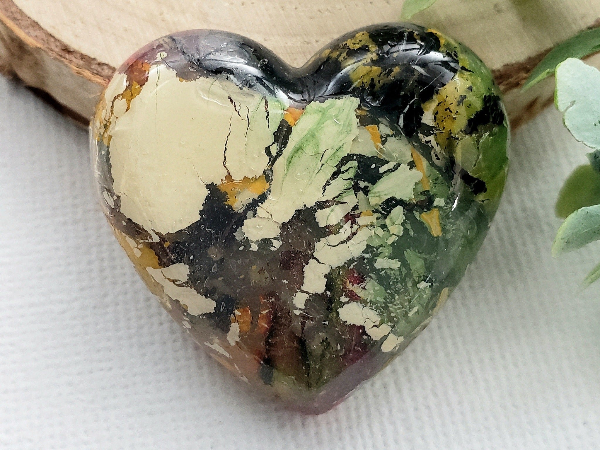 Volcanic - Handcrafted Heart Cabochons