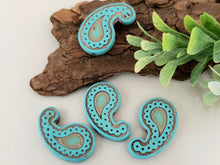 Load image into Gallery viewer, Turquoise Howlite Paisley Focal Beads - 21x13x4mm - 10pcs
