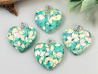 Glitter Hearts Resin Charms - Assort Colors - 20mm - 6pcs