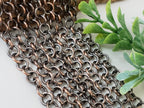 Best Seller RESTOCKED!! Antique Copper Soldered - Textured Rolo Chain - 7mm - 1ft/12"