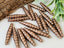 Fancy Antique Copper Brass Elongated Bicone Focal - 25mm - 6pcs