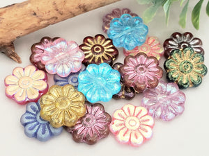 Daisy Mix - Czech Flower - 18mm - 4pcs