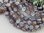 Periwinkle Blue Purple Mix  - 2 Tone Czech Flower Beads - 10mm - 10pcs