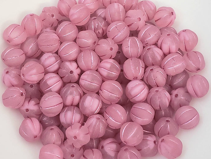 Fandango Fuchsia - Czech Melon Beads  - 8mm - 20pcs
