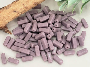 Marbled Lilac  - Czech Rectangle Tubes - 9x4mm - 20pcs
