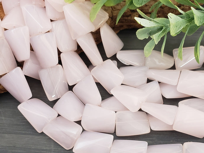 Pink Calcite Twisted Square Gemstone - 15x12mm - 7