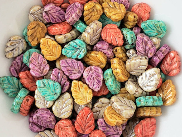 Boho Mix - Czech Leaves - 10mm - 50pcs