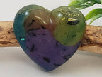 Purple & Olive - Handcrafted Heart Cabochons