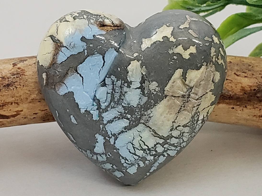 Pale Blue - Handcrafted Heart Cabochons