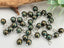Turquoise Gold Luster - Czech Druks Charms - 6mm - 10pcs