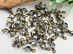 Crystal Blue Sky - Czech Druks Charms - 6mm - 10pcs