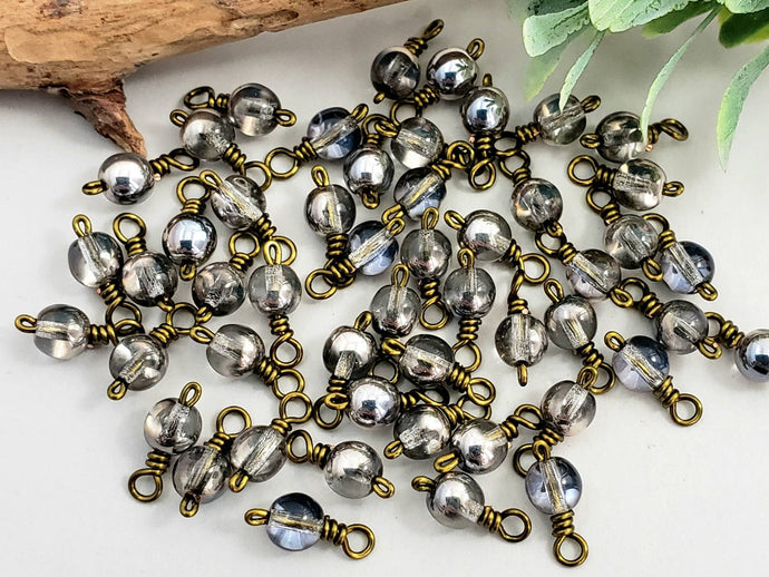 Crystal Blue Sky - Czech Druks Charms - 6mm - 10pcs