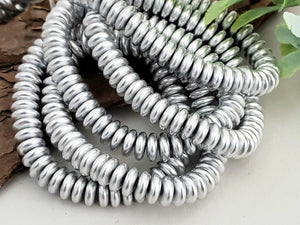 Silver - Czech Disc Donut Rondelle - 6mm - 50pcs