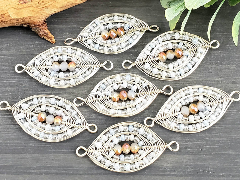 Winter Sky - Handwired Herringbone Links - 35mm - 2pcs