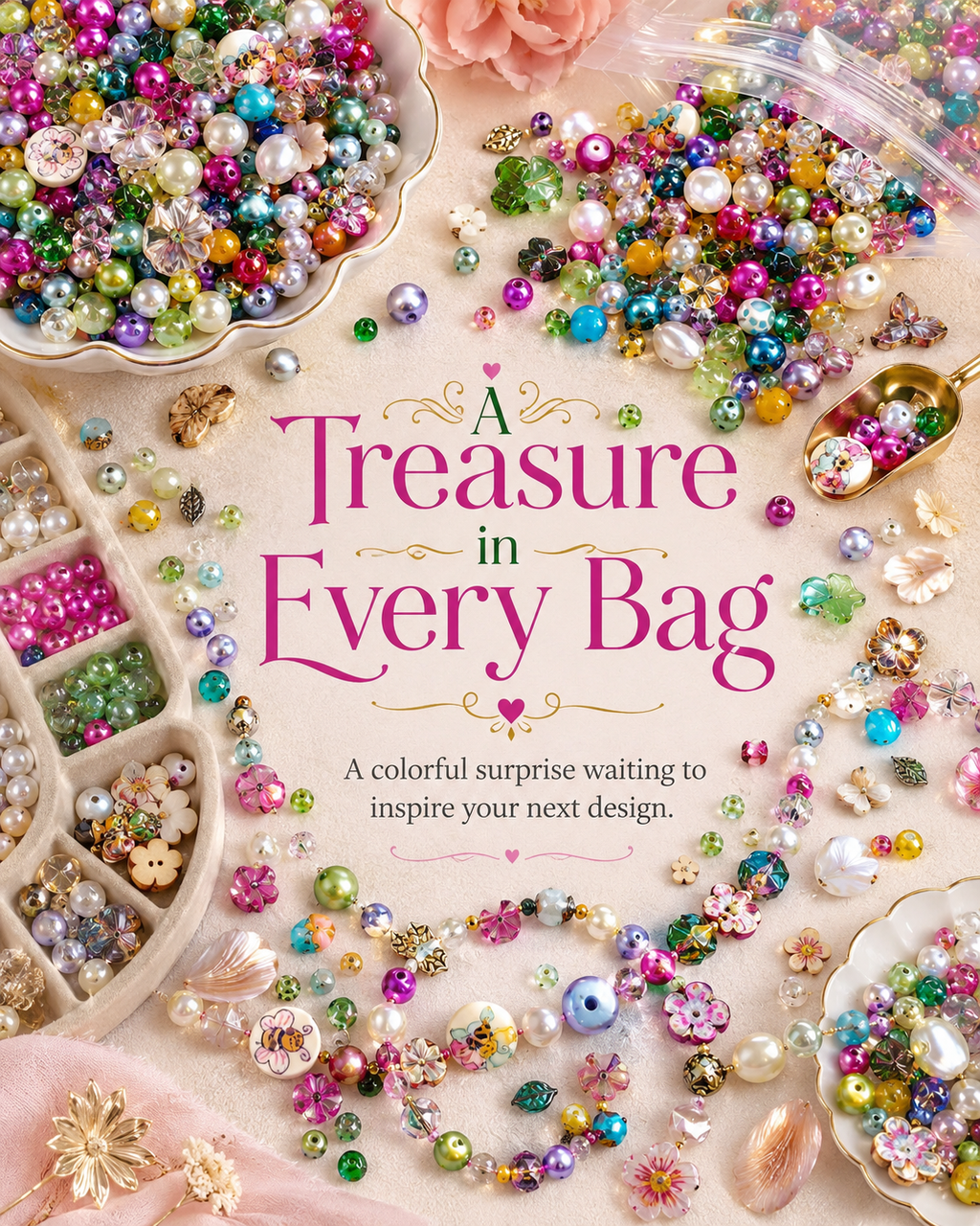 NEW MIX !! Treasure Bag - Bead Soup Mix - 100gr.