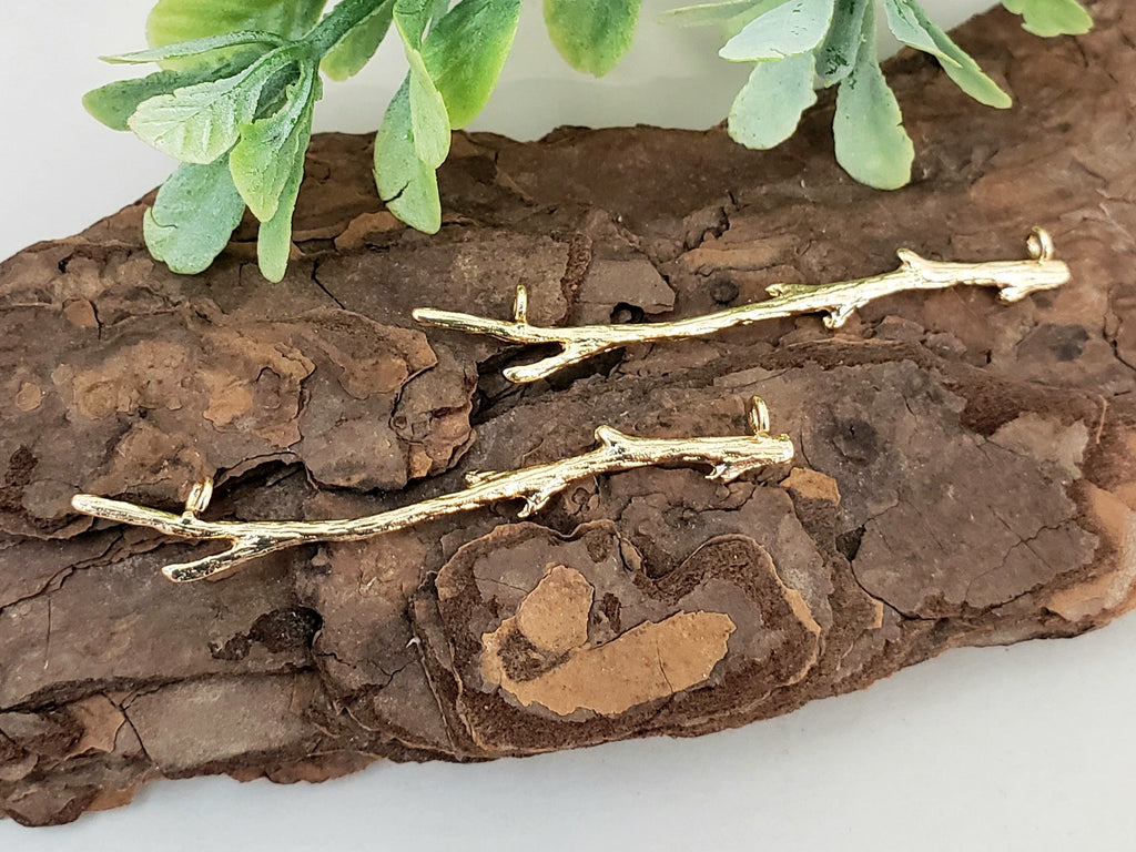 Tree Branch Connector - 14k Gold Plated Brass - 1pc