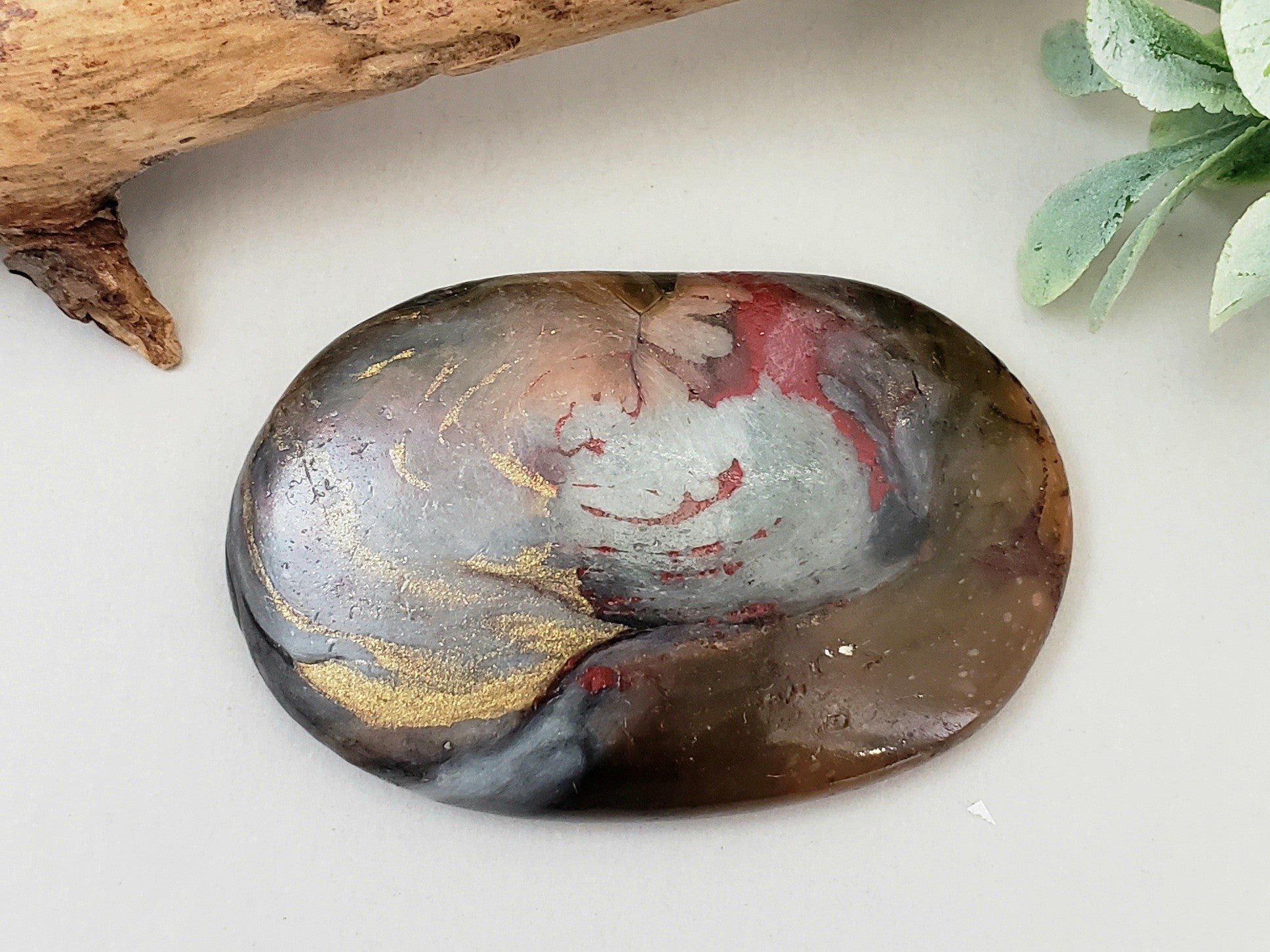 Vintage Wine - Handcrafted Cabochon  - 29x22mm
