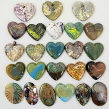 Load image into Gallery viewer, Coastal Ember - Handcrafted Heart Cabochons
