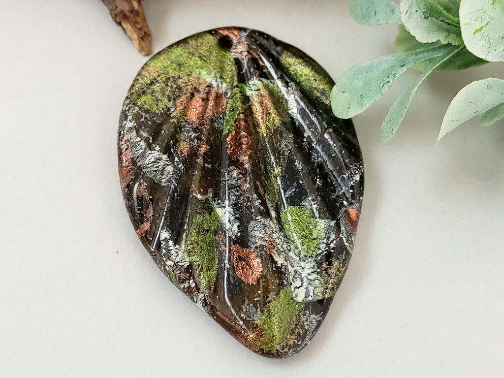 Top Drilled Groove Teardrop - Handcrafted Cabochon  - 40x25mm