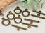 Antique Bronze Double Ring Toggle Clasp - 5 sets
