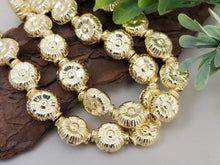 Load image into Gallery viewer, Gold Daisy Flower Spacer Beads - E-Coated - 10mm - 15pcs
