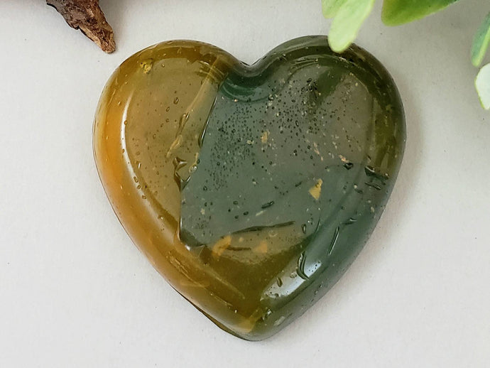 Coastal Ember - Handcrafted Heart Cabochons