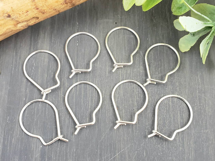 Kidney Earring Hooks - Earwire Findings - Stainless Steel - 20pcs