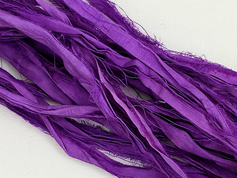 Purple - Sari Silk Ribbon - Fair Trade - 5yds
