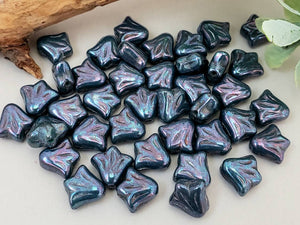 Blue Nebula - Czech Lily Flower - 10x9mm - 20pcs