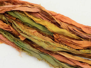 Autumn Canopy - Sari Silk Ribbon - Fair Trade - 5yds