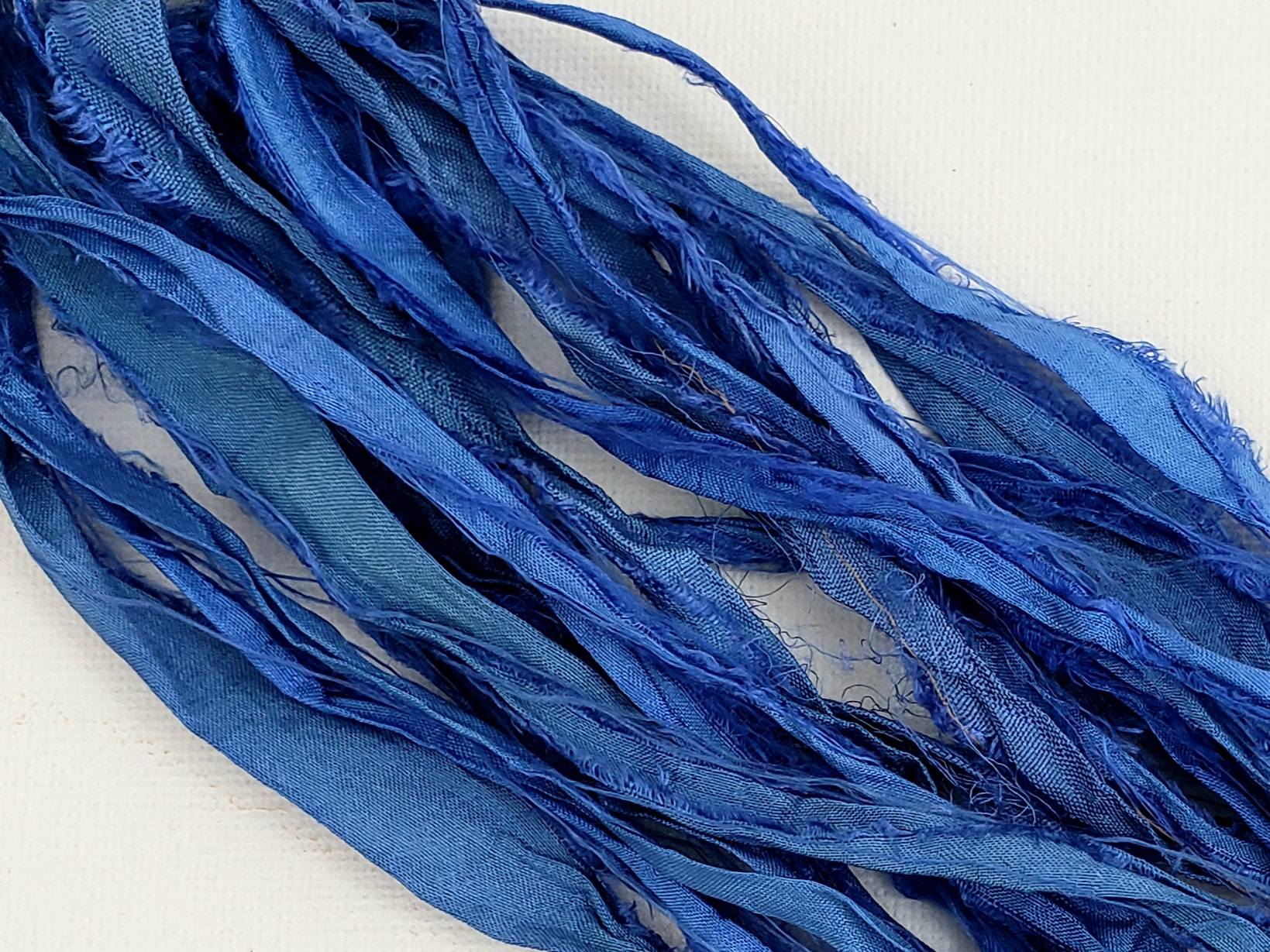 Denim - Sari Silk Ribbon - Fair Trade - 5yds