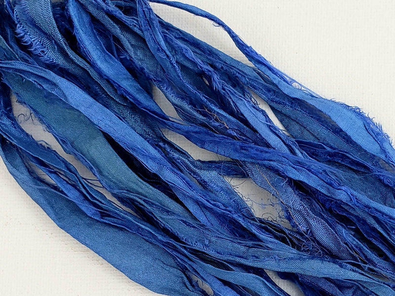 Denim - Sari Silk Ribbon - Fair Trade - 5yds