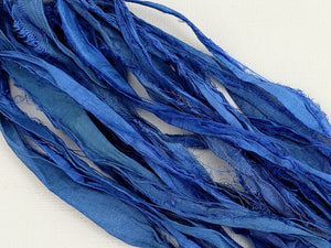 Denim - Sari Silk Ribbon - Fair Trade - 5yds