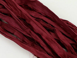 Wine - Sari Silk Ribbon - Fair Trade - 5yds