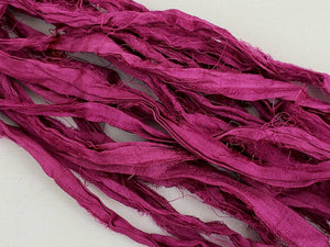 Magenta - Sari Silk Ribbon - Fair Trade - 5yds