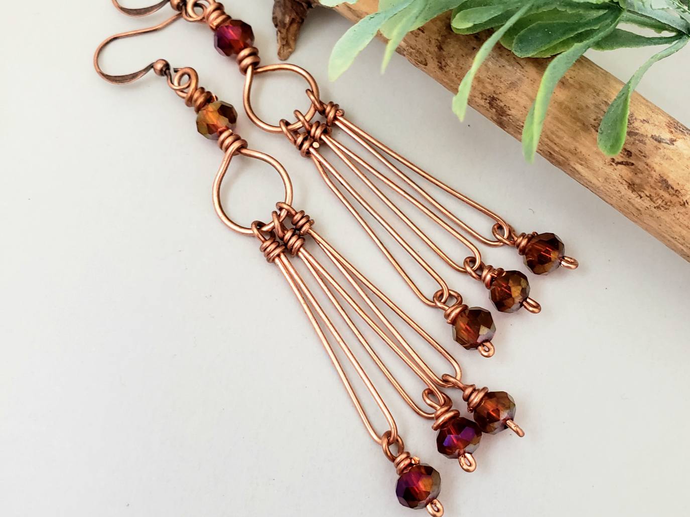 Red Rose Chandelier - One of a Kind Earring Set