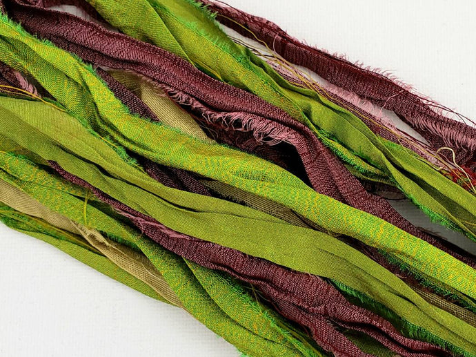 Bitter Berry - Sari Silk Ribbon - Fair Trade - 5yds