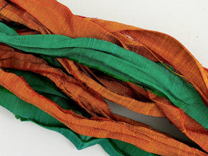 Gem Fire- Sari Silk Ribbon - Fair Trade - 5yds